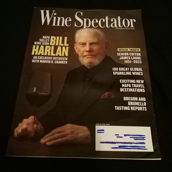 Wine Spectator Magazine Bill Harlan Special Tribute James Laube June 15 & 16 - Picture 1 of 16